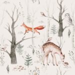 Woodland Forest Animals Wallpaper - Peel and Stick Wall Mural - Image 2