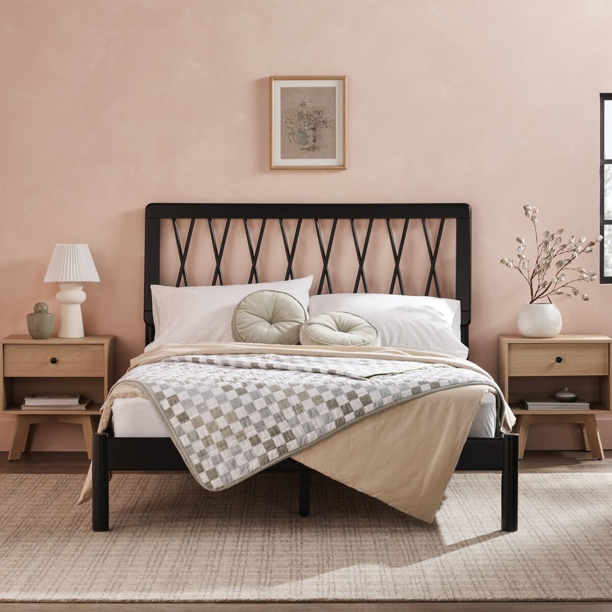 Cama X Spindle Mid-Century Modern Solid Wood Bed - Image 1