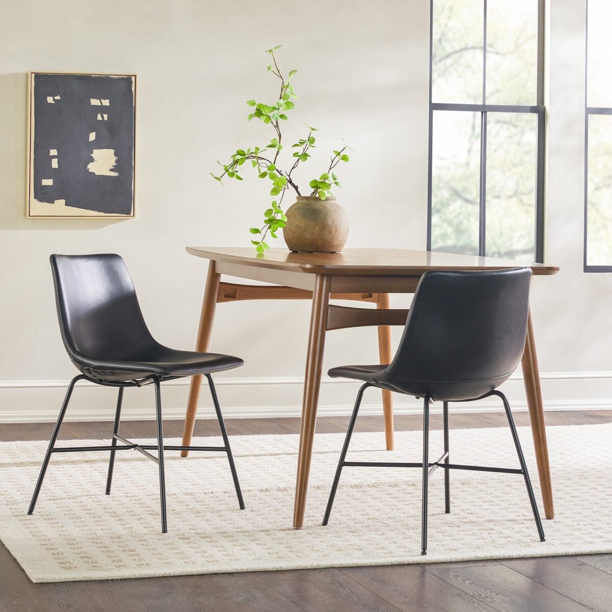 Xuma Urban Industrial Faux Leather Seating Collection (Dining Chair or Counter Stool), Set of 2 - Image 1