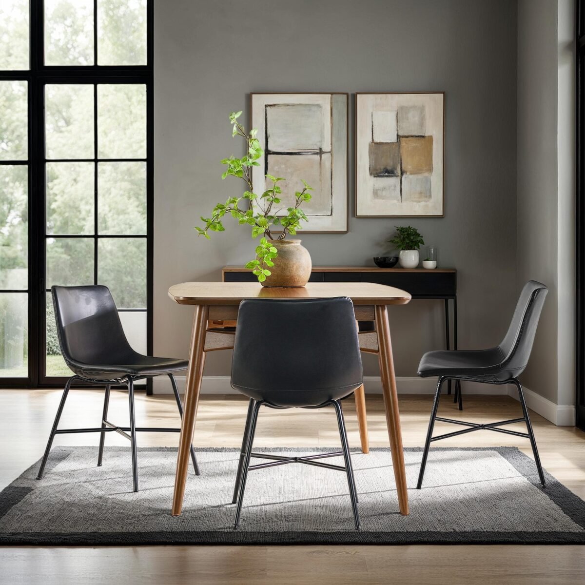 Xuma Urban Industrial Faux Leather Seating Collection (Dining Chair or Counter Stool), Set of 2 - Image 8