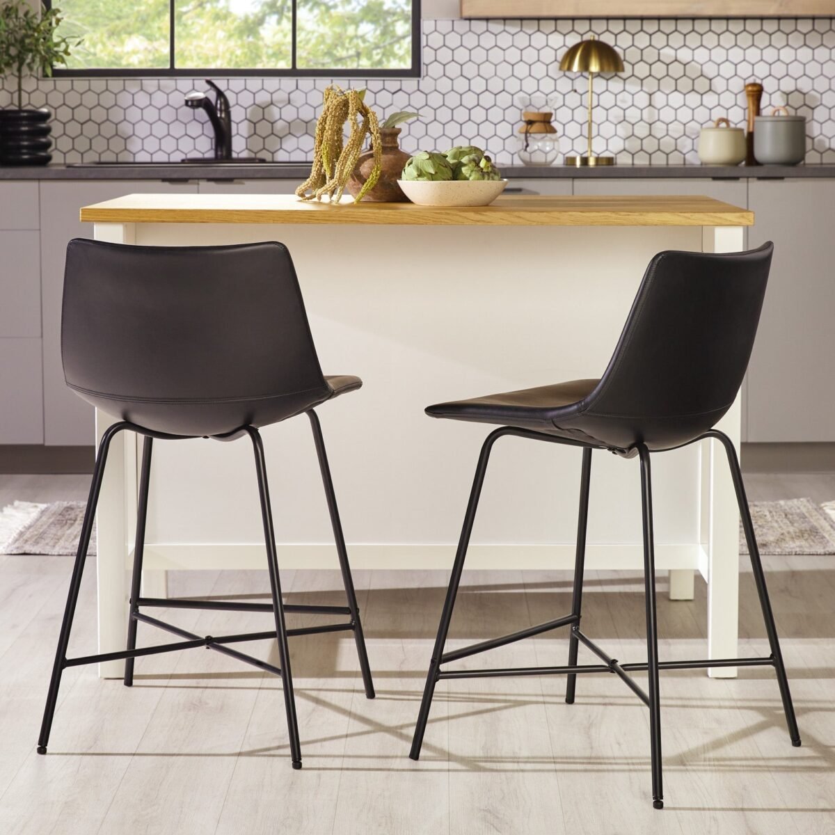 Xuma Urban Industrial Faux Leather Seating Collection (Dining Chair or Counter Stool), Set of 2 - Image 30