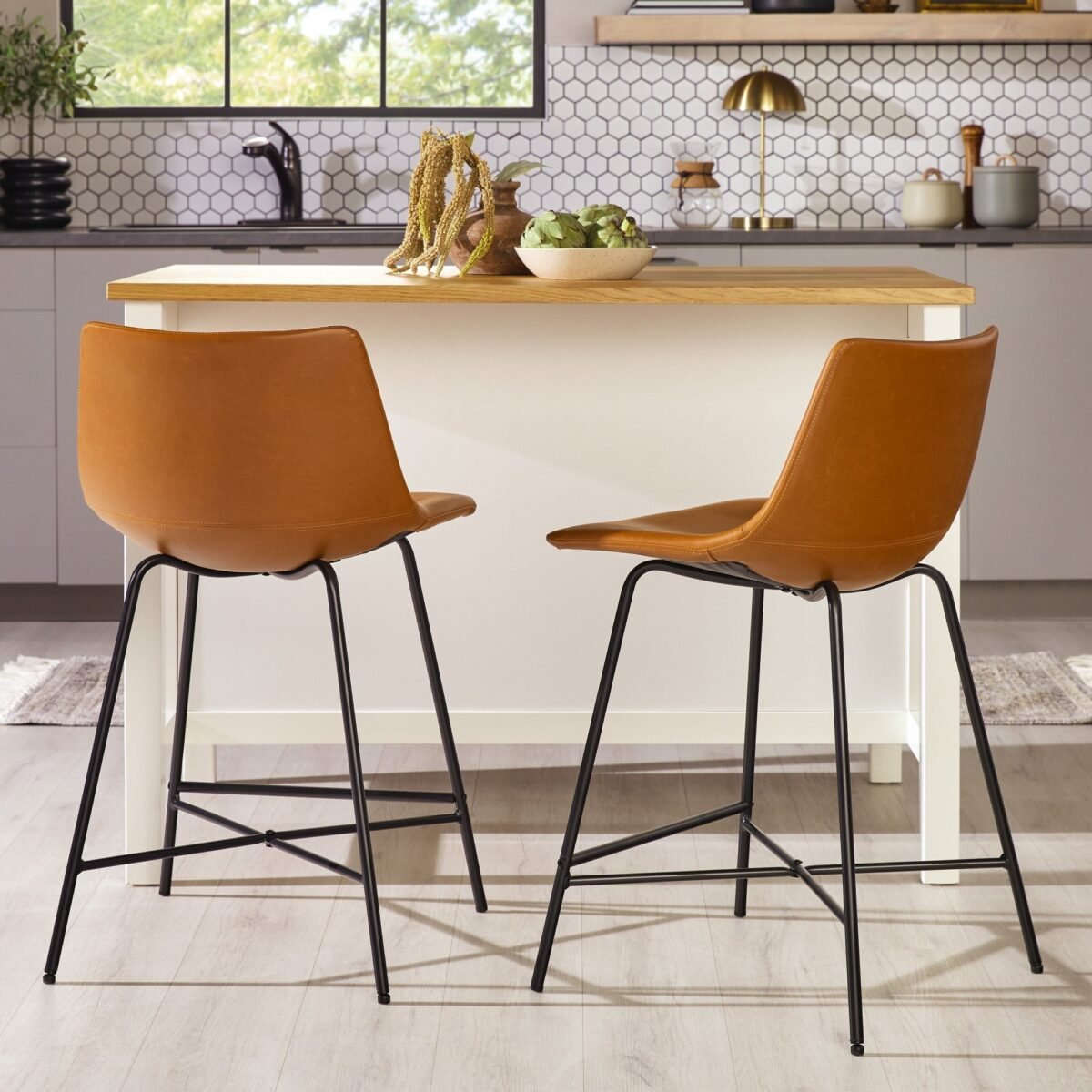 Xuma Urban Industrial Faux Leather Seating Collection (Dining Chair or Counter Stool), Set of 2 - Image 39