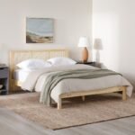 Yasmina Solid Wood Rattan Paneled Platform Bed (Queen or King) - Image 11