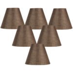 6"W x 5"H Set of 6 Chocolate Burlap Chandelier Lampshade