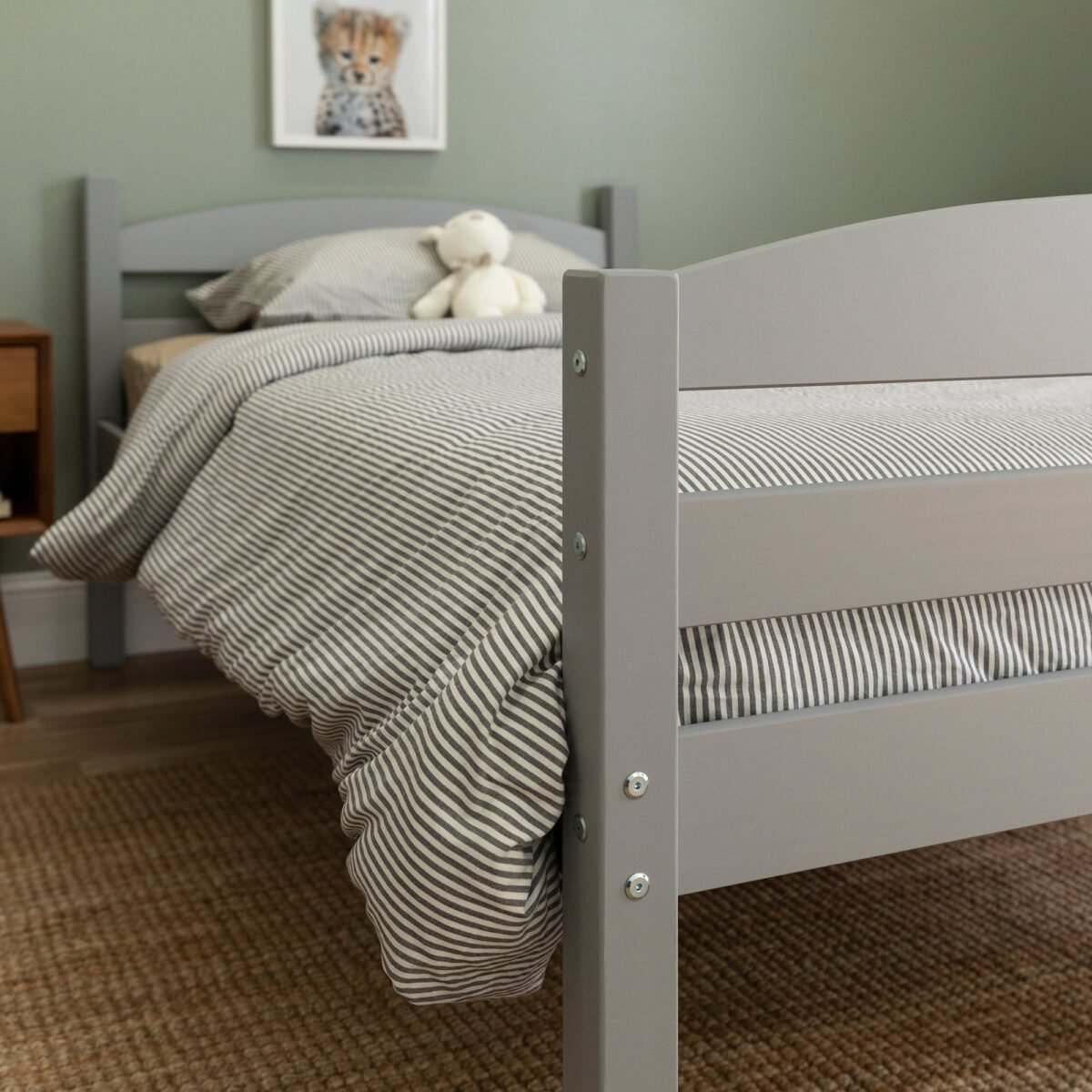 Carolina Transitional Solid Wood Twin-over-Twin Bunk Bed - Image 4