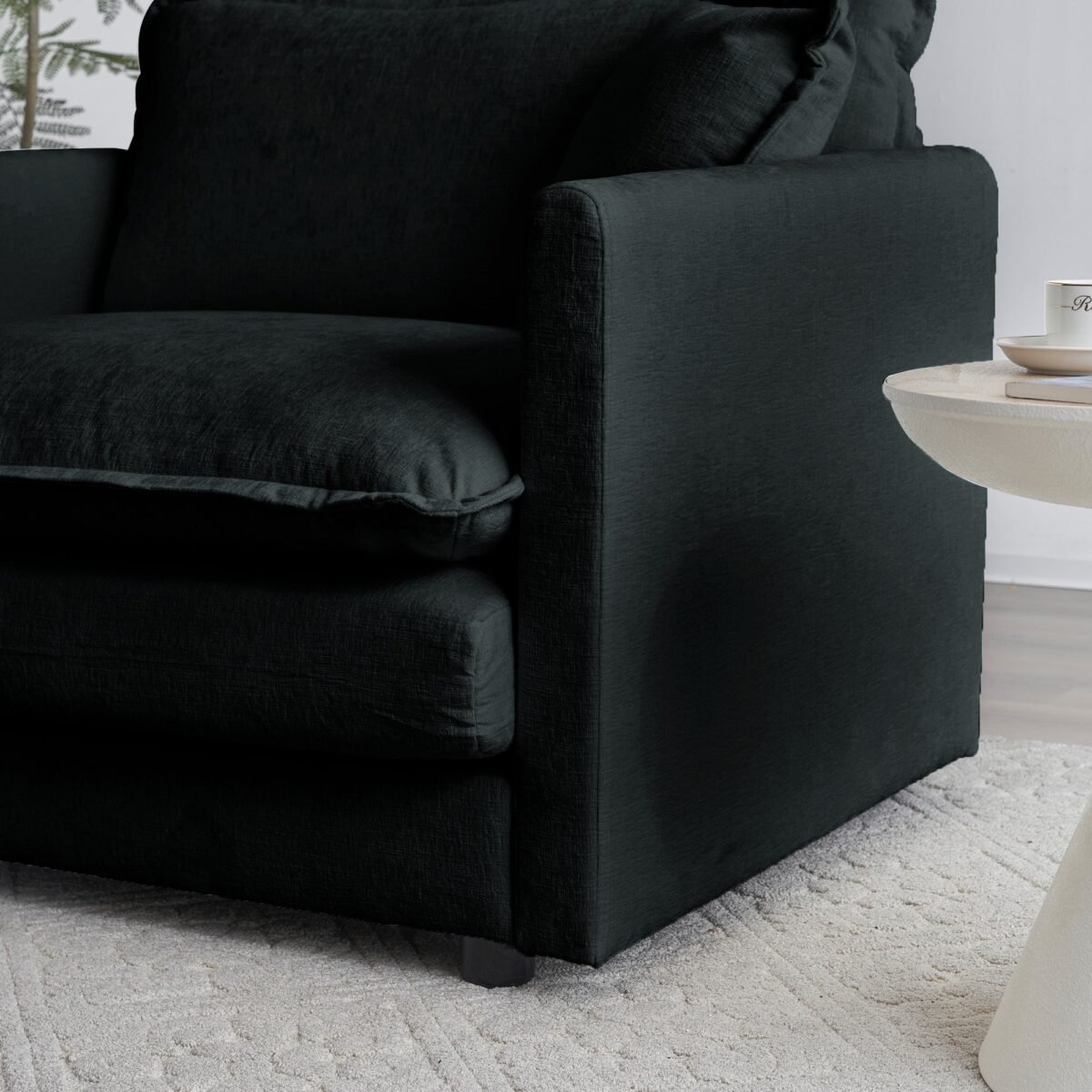 Walker Edison | Modern Chenille Cloud Couch - Image 9