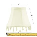 4"W x 5"H Set of 6 Candelabra Stretch Eggshell with Liner Clear Beads - Image 3