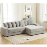 Walker Edison | Corduroy Right L-Shaped Sectional Cloud Couch - Image 5
