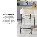 Alexis Modern Upholstered Curved Bar Stool, Set of 2 - Image 2