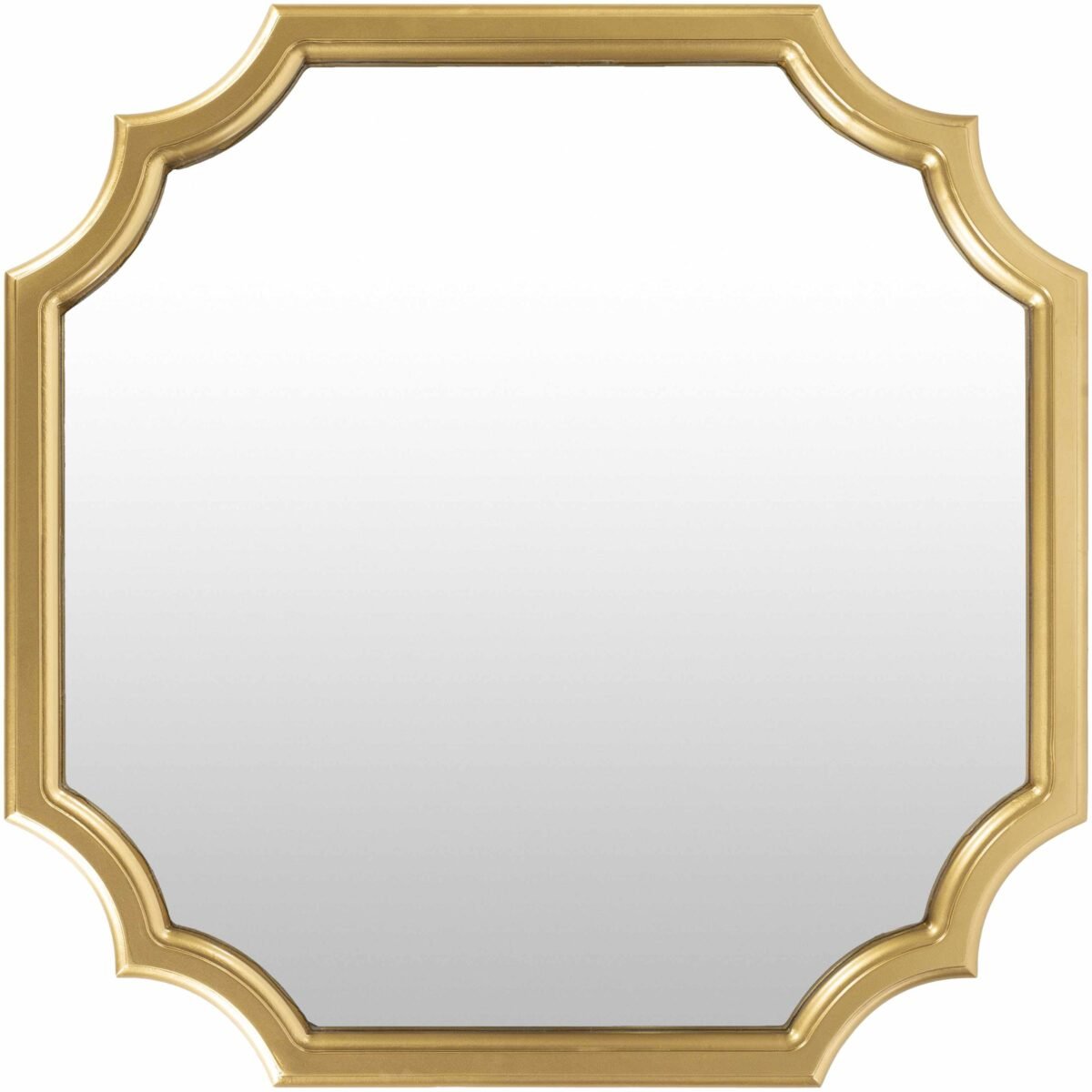 Abangay Gold Contemporary Wood Frame Mirror - Image 1