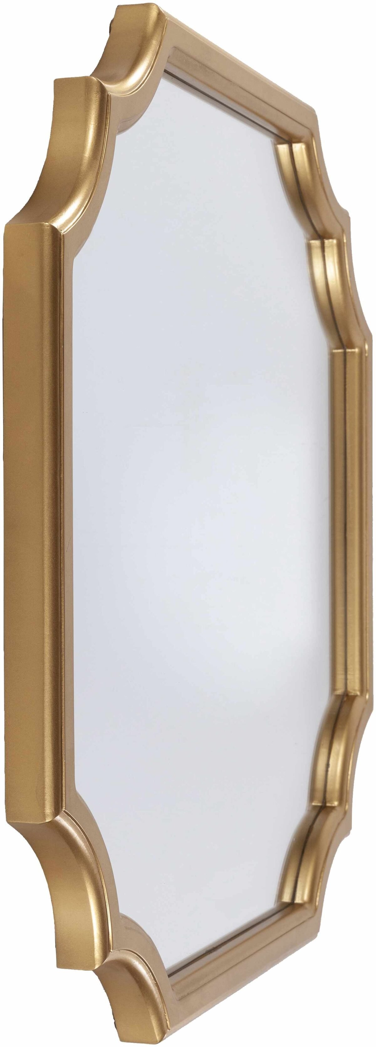 Abangay Gold Contemporary Wood Frame Mirror - Image 5