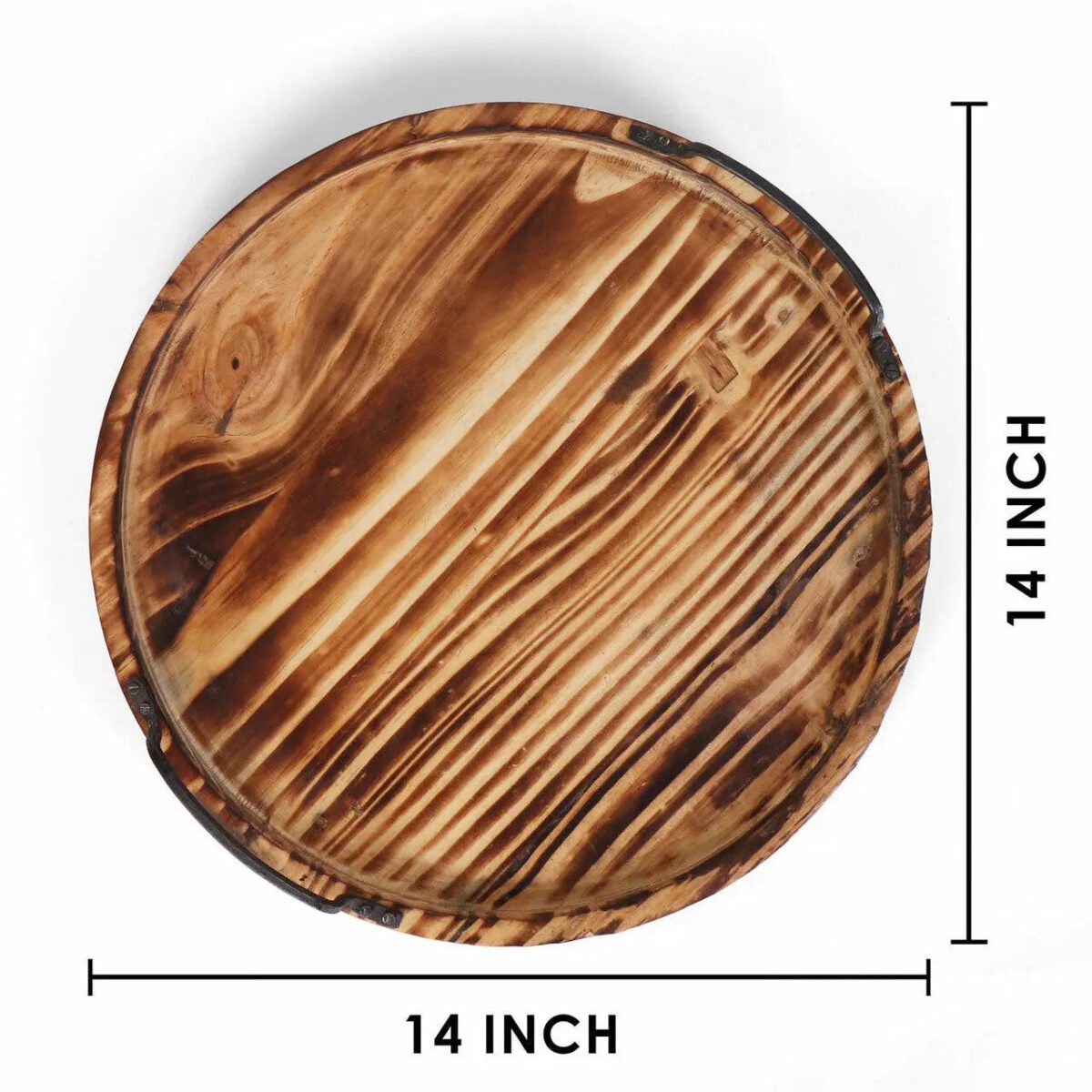 Aria Scorched Wood Serving Tray with Handles - Image 7