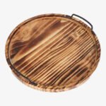 Aria Scorched Wood Serving Tray with Handles - Image 2