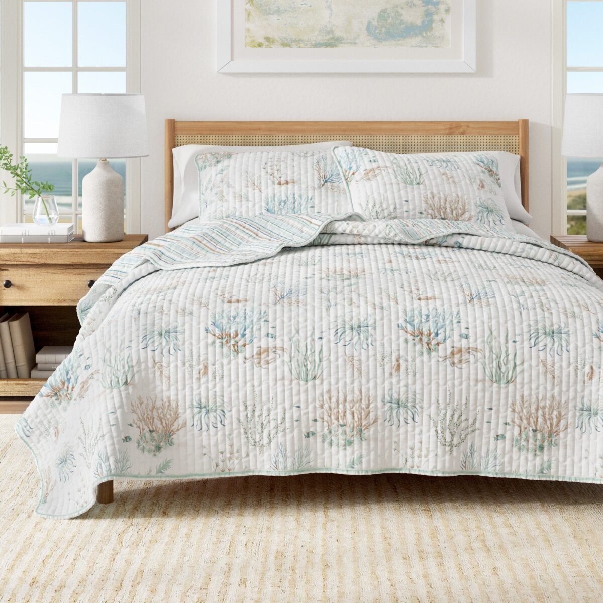 Coastal Printed Cotton Quilt Set - Santa Barbara Collection - Image 1