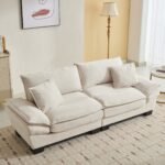 Walker Edison | Corduroy Cloud Loveseat Couch - Image 4