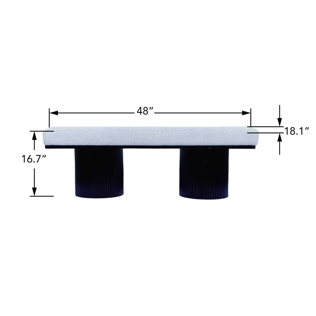Walker Edison | Fluted Base Upholstered Bench - Image 9