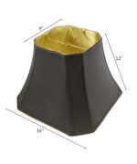 16"W x 12"H Square Cut Corner Shade Black Fabric/Gold Liner - Image 2