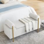 Walker Edison | Minimalist Upholstered Linen Storage Bench - Image 5