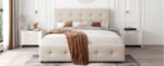 Walker Edison | Upholstered Queen Platform Bed with Storage - Image 19