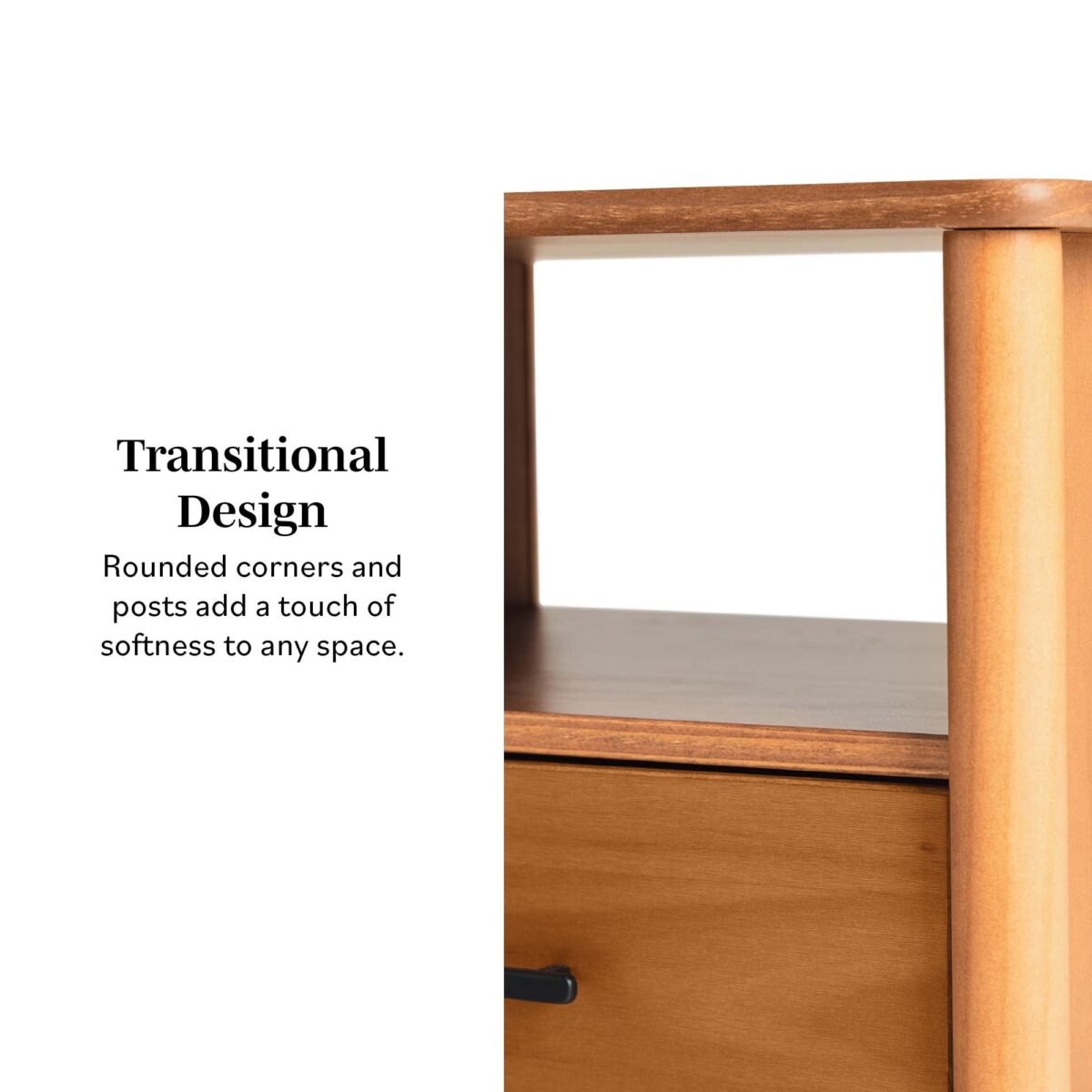 Walker Edison Spindle Transitional 1-Drawer Nightstand - Image 9