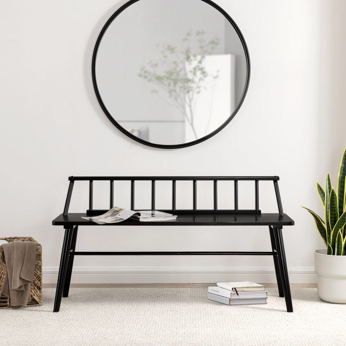 Walker Edison Spindle 47" Low Back Bench - Image 2