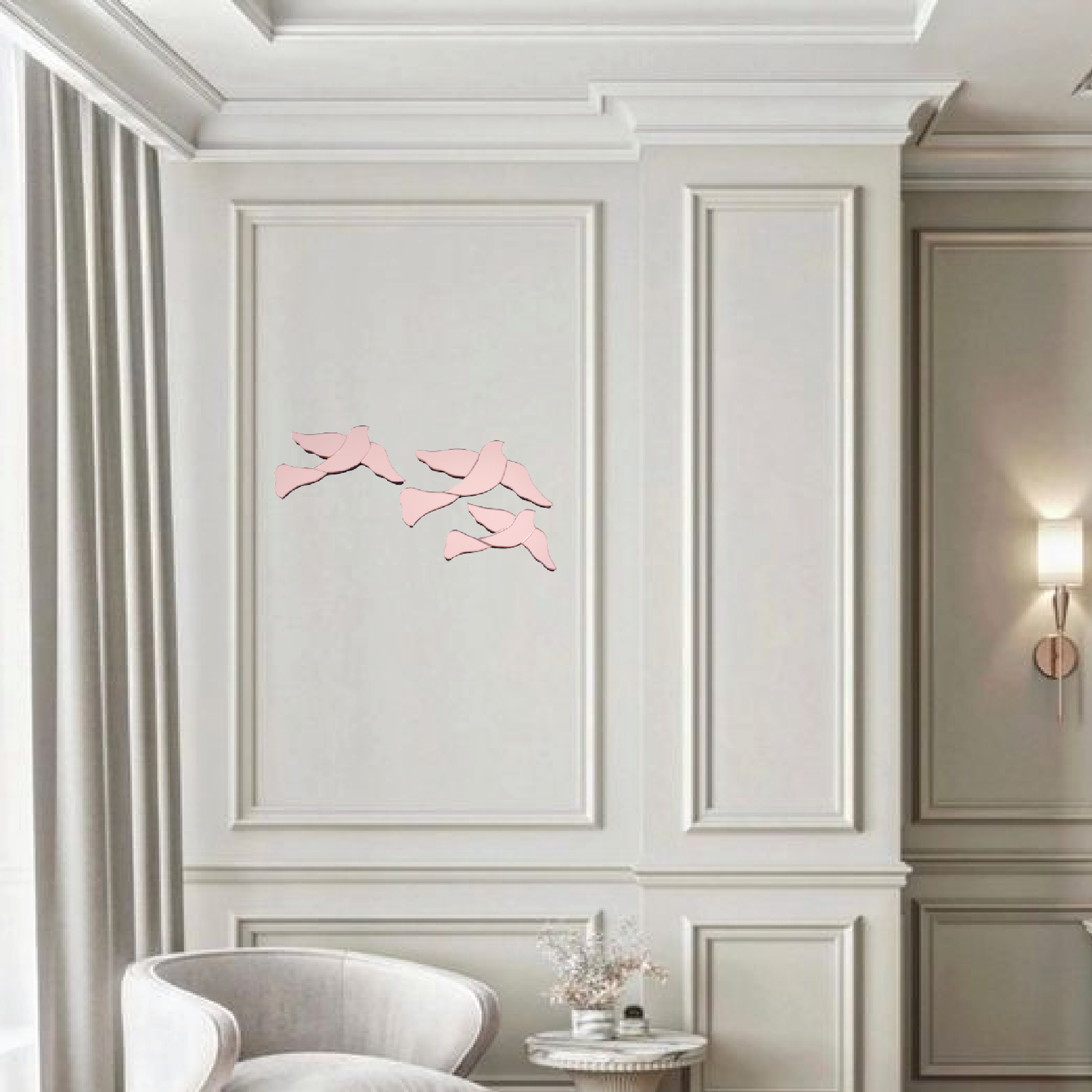 birdswalldecor-01 Rose Gold Passerine Wall Decor Medium - Image 1