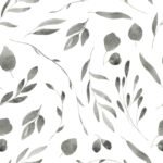 Black and White Watercolor Floral Wall Mural - Image 2