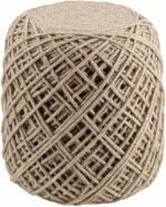 Bellingen Gray Handwoven Textured Pouf - Image 2