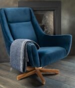 Cobalt and Platinum Yak Down Beehive Knit Throw - Image 5