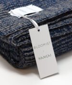 Cobalt and Platinum Yak Down Beehive Knit Throw - Image 2