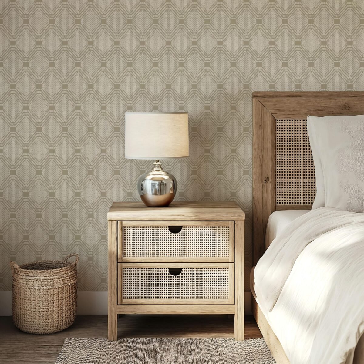 Boho Geometric Neutral Wallpaper | Textured Sand Pattern - Image 1