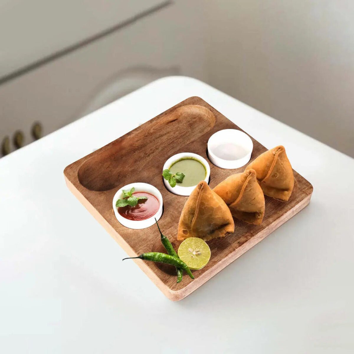 Bouffe Acacia Wood & Ceramic Food Platter - Image 2