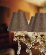 6"W x 5"H Set of 6 Chocolate Burlap Chandelier Lampshade - Image 4