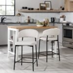 Alexis Modern Upholstered Curved Bar Stool, Set of 2 - Image 5