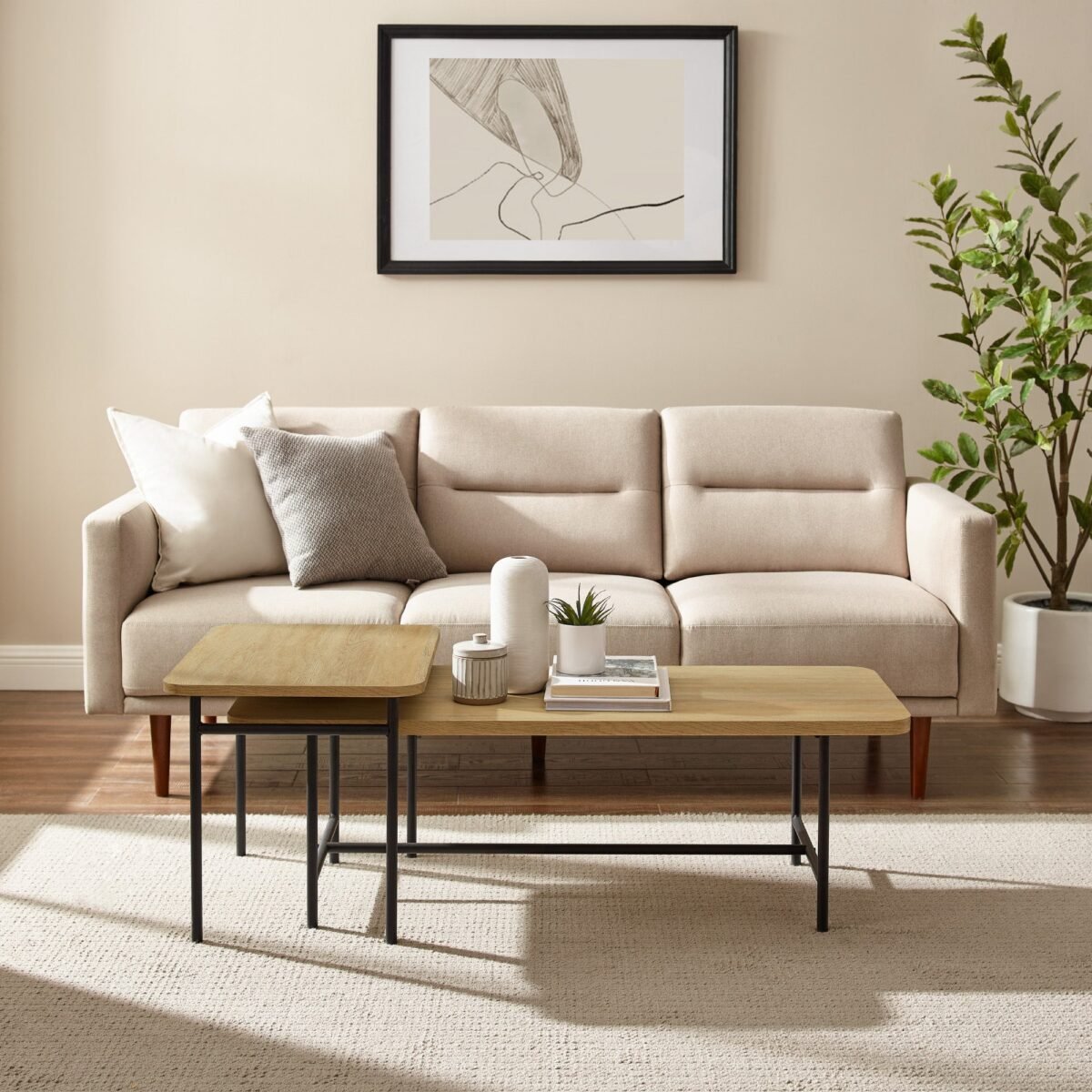 Reema 2-Piece Modern Nesting Coffee Table - Image 1