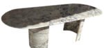 Calacatta Viola Marble Oval Dining Table with C Shape Marble Legs Polished - Image 5