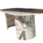 Calacatta Viola Marble Oval Dining Table with C Shape Marble Legs Polished - Image 6