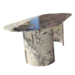 Calacatta Viola Marble Oval Dining Table with C Shape Marble Legs Polished - Image 3