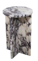 Calacatta Viola Marble End/Side Table, Nightstand Polished (D)14" (H)22" - Image 3