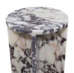 Calacatta Viola Marble End/Side Table, Nightstand Polished (D)14" (H)22" - Image 2