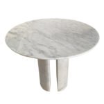 Carrara White Marble End/Side Table with Marble Legs Polished (D)18" (H)22" - Image 2