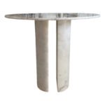 Carrara White Marble End/Side Table with Marble Legs Polished (D)18" (H)22" - Image 3