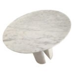 Carrara White Marble End/Side Table with Marble Legs Polished (D)18" (H)22" - Image 4