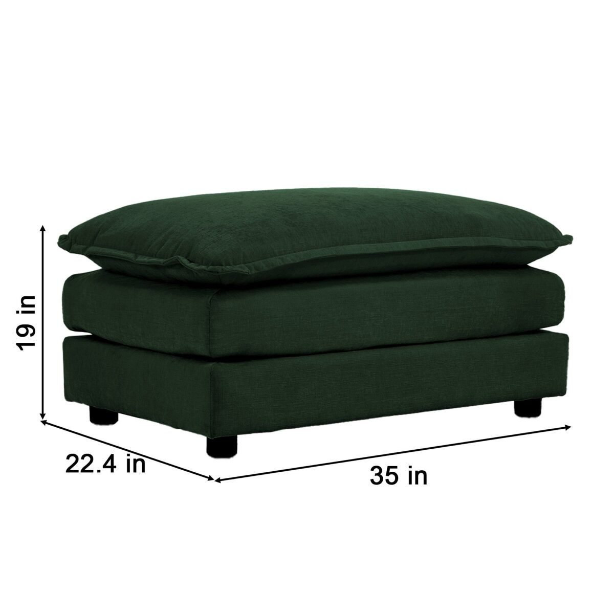 Walker Edison | Chenille Modular Cloud Couch with L-Shaped Sectional and Ottoman - Image 10