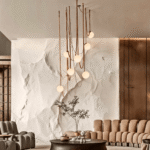 Corium Leather Glass Chandelier