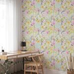 Hand Painted Colorful Flowers Wallpaper - Image 2