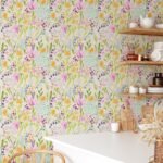 Hand Painted Colorful Flowers Wallpaper - Image 3