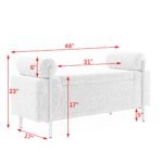 Walker Edison | Minimalist Upholstered Linen Storage Bench - Image 13