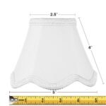 5"W x 4"H Set of 6 Down White Scallop Stretch Clip-on Candelabra Lampshade - Image 3