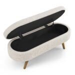 Walker Edison | Ottoman Oval Storage Bench - Image 7